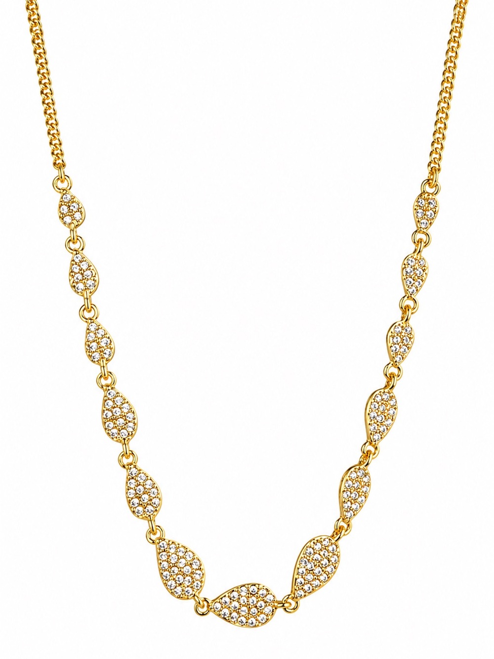 Givenchy Pavé Pear Shape gold necklace